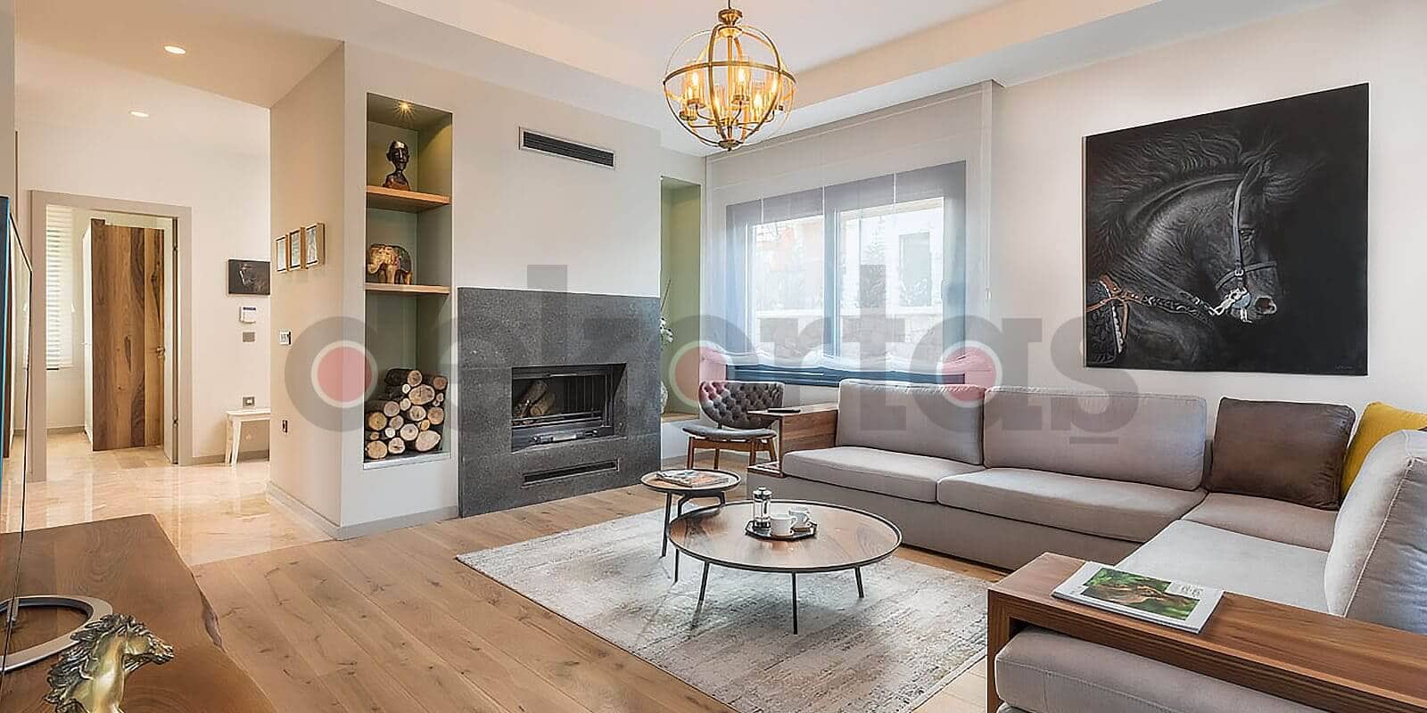 119 Özel Model Köşe Odunlu Şömine