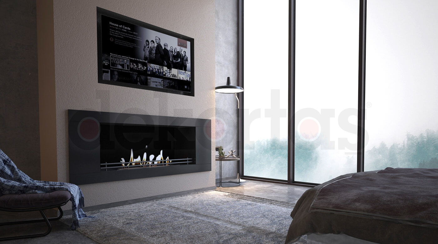 Model Plazma Bacasız Bio Yakıtlı Şömine Modeli