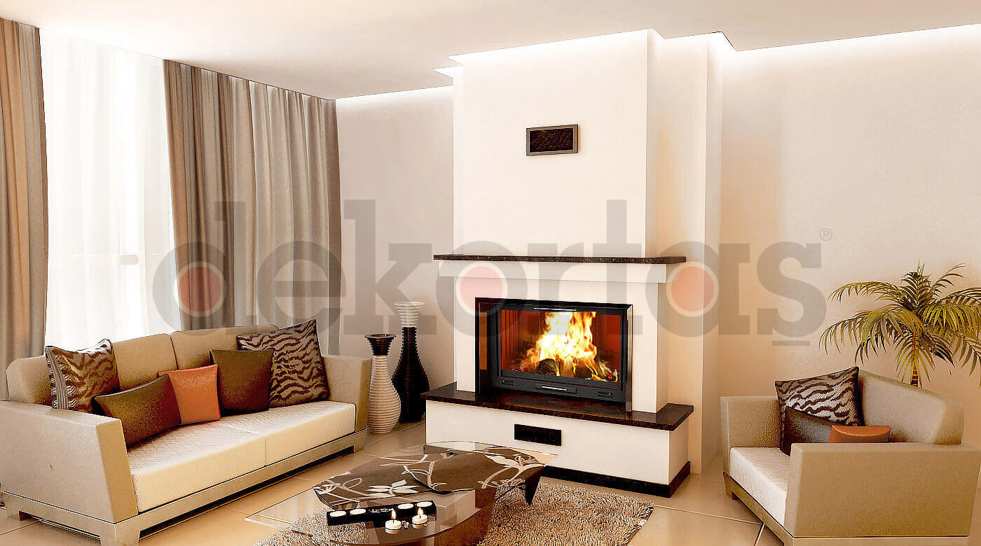 Model 106 Düz Duvar Odunlu Şömine Modeli